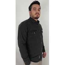 Tousus Slim Fit Kot Erkek Gömlek Slm-2006-tss Gri