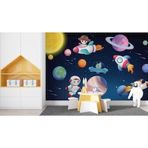 Güneş Sistemi Duvar Kağıdı Astronot Duvar Resmi Çocuk Odası Duvar Posteri