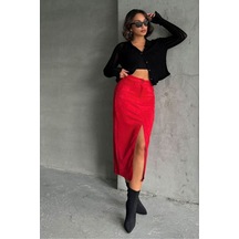 Verymoda Süet Etek F1761 Kırmızı