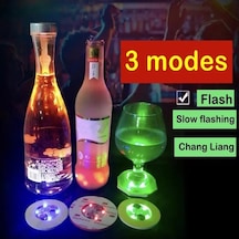Novahub Çok Renkli 2 Adet Led Coaster Aydınlık Şişe Çıkartmalar Işıkları 6cm Lambalar Xmas Bar İçin Ktv Düğün Parti Kokteyl İçecek Bardakları Vazo Dekor Çok Renkli