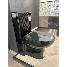 Modern Duvara Sıfır Siyah Klozet Takımı