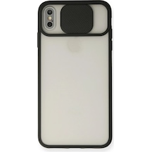 Newface Apple iPhone Uyumlu Xs Max Kılıf Palm Buzlu Kamera Sürgülü Silikon Glblseme - 75 - Siyah