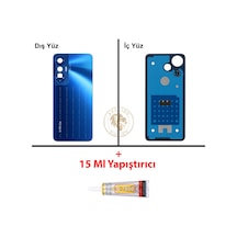 Infinix Hot 20s Mavi Uyumlu Arka Kapak + B7000 Yapıştırıcı Arka Cam Batarya Pil Kapağı Lazer Kesim Diğer