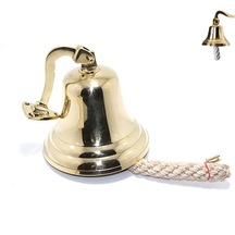 Authentic Parlak Gerçek Pirinç Denizci Duvar Çanı 17.5cm