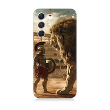 Samsung Galaxy A34 Uyumlu Gladyatör Ve Aslan Desenli Silikon Kılıf