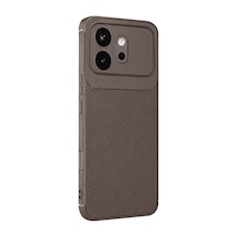 Huawei Honor 600 Uyumlu Auto Focus Karbon Kapak - Gri