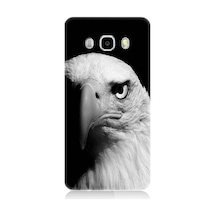 Samsung Galaxy J5 2016 Uyumlu Siyah Beyaz Kartal Başı Desenli Silikon Kılıf