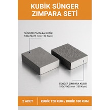 Kubik Sünger Zımpara 120 Ve 180 Kum 100x70x25 Mm 2 Adet Takoz El Zımparası