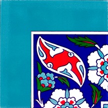 Armada Çini 20x20 Cm Ksk 21 Karanfil Desenli Çini Bordür Köşesi
