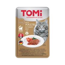 Tomi - 421 - Kedi Kümes Hayvanı Ve Domates Tahılsız Pouch Mama - Ece-umay - 100gr Pate