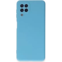 Newface Samsung Galaxy A22 Kılıf Nano İçi Kadife Silikon - Mavi