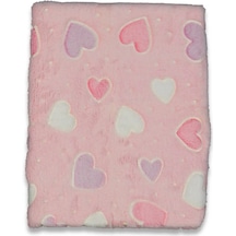 90 X 110 Neon Battaniye Pembe/kalp Desenli Pembe