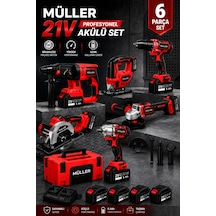 Alman Kömürsüz Motor 6'lı Profesyonel Set Kırıcı Delici Somun Sıkma Taşlama Makinesi Matkap Dekupaj Sunta Kesme