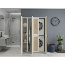 Kenzlife Çamaşır-kurutma Makinesi Dolabı Yaromira Sol Mat Beyaz 180 120 64 Hazeran Kare Kapak Suntalam Gövde