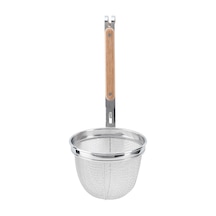 Ikea Vardagen Ahşap Saplı Makarna Süzgeci 30 X 14 Cm 0,9 L Krom Açık Bej Ahşap - Gümüş