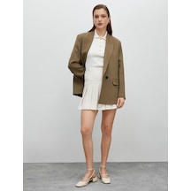 Koton Oversize Blazer Ceket Kapaklı Cepli Kruvaze Haki 4wak50141uw 4WAK50141UW871 Haki