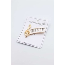 Sol Anahtarı Broş - Altın Renk: Altın Altın - Çok Renkli 00623711