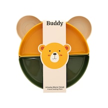 Buddy Mama Tabağı - 5 Parça Bej - Yeşil - Sarı 2 Adet