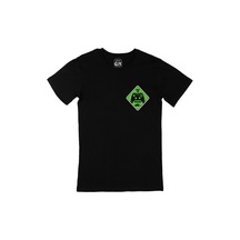 Yeşil Start The Mission Cep Logo Tasarımlı Siyah Tişört