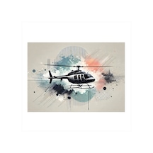 Havada Asılı Helikopter Hediyelik Mdf Tablo