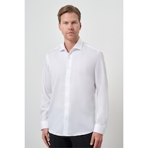 Morven Erkek Beyaz Pamuk Trend Slim Fit Dar Kesim Non Iron Gömlek 26mc004001600 Beyaz Beyaz