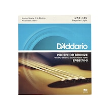 Daddario Epbb170-5 Akustik Bas Gitar Tel Seti, Long Scale, 45-130, Ph