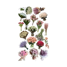 Bouquet Temalı Laptop Tablet Telefon Ajanda Bullet Journal - Suya Dayanıklı Etiket 1