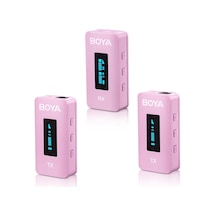 Boya BY-XM6-K2P Kablosuz İkili Yaka Mikrofonu (Pembe)