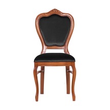 Masifart_Mobilya Masifart Putridus Klasik Oymalı Sandalye Ceviz Füme Kadife