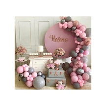 Pastel Gri Ve Makaron Pembe Balon Zinciri 100 Adet A