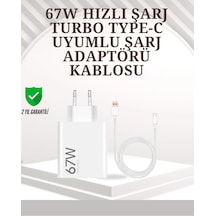 Type-c Uyumlu 67w Turbo Hızlı Şarj Aleti Akıllı Koruma Sistemli Beyaz