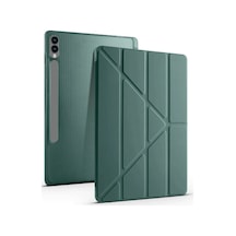 Samsung Galaxy Uyumlu X510 Tab S9 Fe 11 Kılıf Kalemlikli Mars Tablet Kılıfı - Koyu Yeşil Arka Kapak