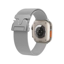 Apple Watch 44mm Uyumlu Krd-25 Metal Hasır Kordon - Gümüş