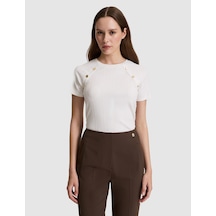 Pierre Cardin Kadın Ekru Tişört 50319826-vr019