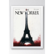 The New Yorker Çerçeveli Tablo January 19 2015 - Pencil Tablosu - Kalem Şeklinde Eyfel Kulesi