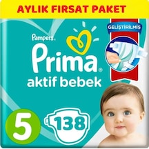 Prima Pampers Aktif Bebek Aylık Fırsat Paket Bebek Bezi 11-16 KG 5 Beden 138 Adet