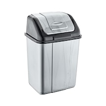 Plastik Sallanır Kapak Çöp Kovası Kutusu -gri Gövde/siyah Kapak - 35 Litre - 53 X 35 X 28 Cm Diğer