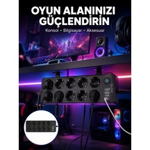 Usb Ve Type-c Çıkışlı 10'lu Akım Korumalı Çoklu Priz Güç Dağıtıcı 1