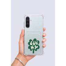 Samsung Galaxy Uyumlu A36 Kartlıklı Lucky Yonca Desenli Kılıf