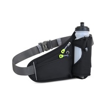 Pazly Koşu Ve Outdoor İçin 2 Fermuarlı Cep, Şişe Tutuculu Siyah Bel Çantası Siyah