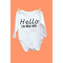 Babylimon Hello New Here Desenli Uzun Kol Beyaz - 102708207 Beyaz