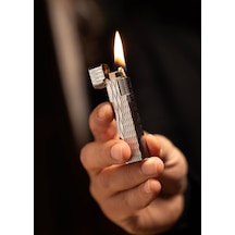 Caka Petra Serisi Benzinli Pirinç Çakmak - Petra Titan Silver Signature Gri