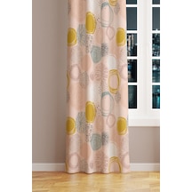 Xero Floral 1 Desenli Süet Oturma Odası Salon Fon Perde Baskılı Ekstrafor Büzgü Tek Kanat Prd-1081 Çok Renkli