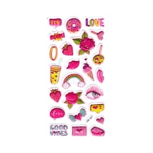 Sticker Kabartmalı Stiker Defter Planlayıcı Etiket Lde027 -19x9cm - Pembe Donut Çilek