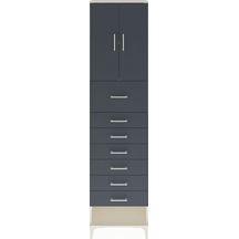 Arges Dolap 2 Raflı 7 Çekmeceli 2 Kapaklı 60x30x243 Aytaşı-antrasit Aytası