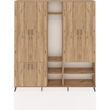 Arges Dolap 15 Raflı 5 Kapaklı Tek Askılı 220x30x243 Çam-çam/çam Atlas Çam/atlas Çam