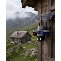 Güneş Enerjili Çiftlik Kamerası 3 Lensli 9mp Solar Kamera 2 Yıl li Mh-hs4543-9974