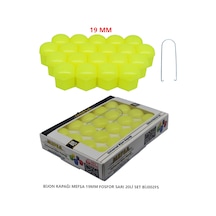 Bijon Kapağı Düz 19 Mm Fosfor Sarı 20 Li Set