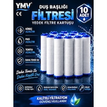 Ymv 10 Adet Duş Başlığı Yedek Filtresi Kireç Pas Tortu İçin Pp Filtre Kartuş Seti Beyaz