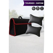 Tourneo Custom Uyumlu Koltuk Yastığı Siyah Renk Bagaj Çantası Lüks Model